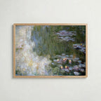 Claude Monet Nymphéas Giverny 1916 affisch i ljus ekram med naturligt träutseende – Bozetto