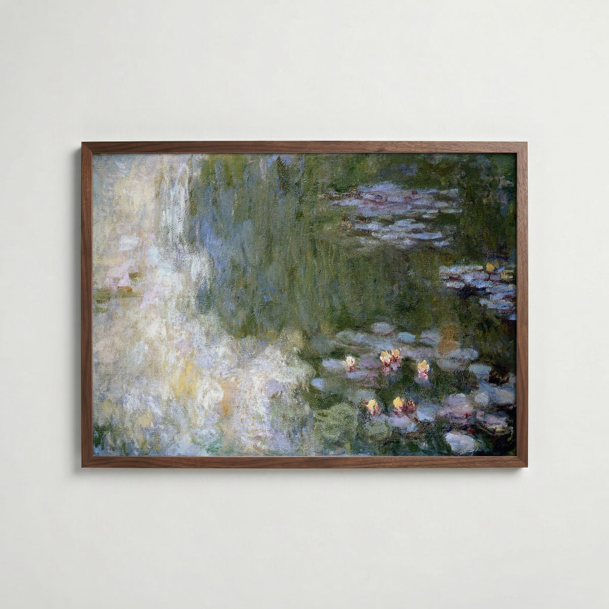 Claude Monet Nymphéas Giverny 1916 affisch i valnötsram – mörkbrun inramning med lyxig känsla, Bozetto