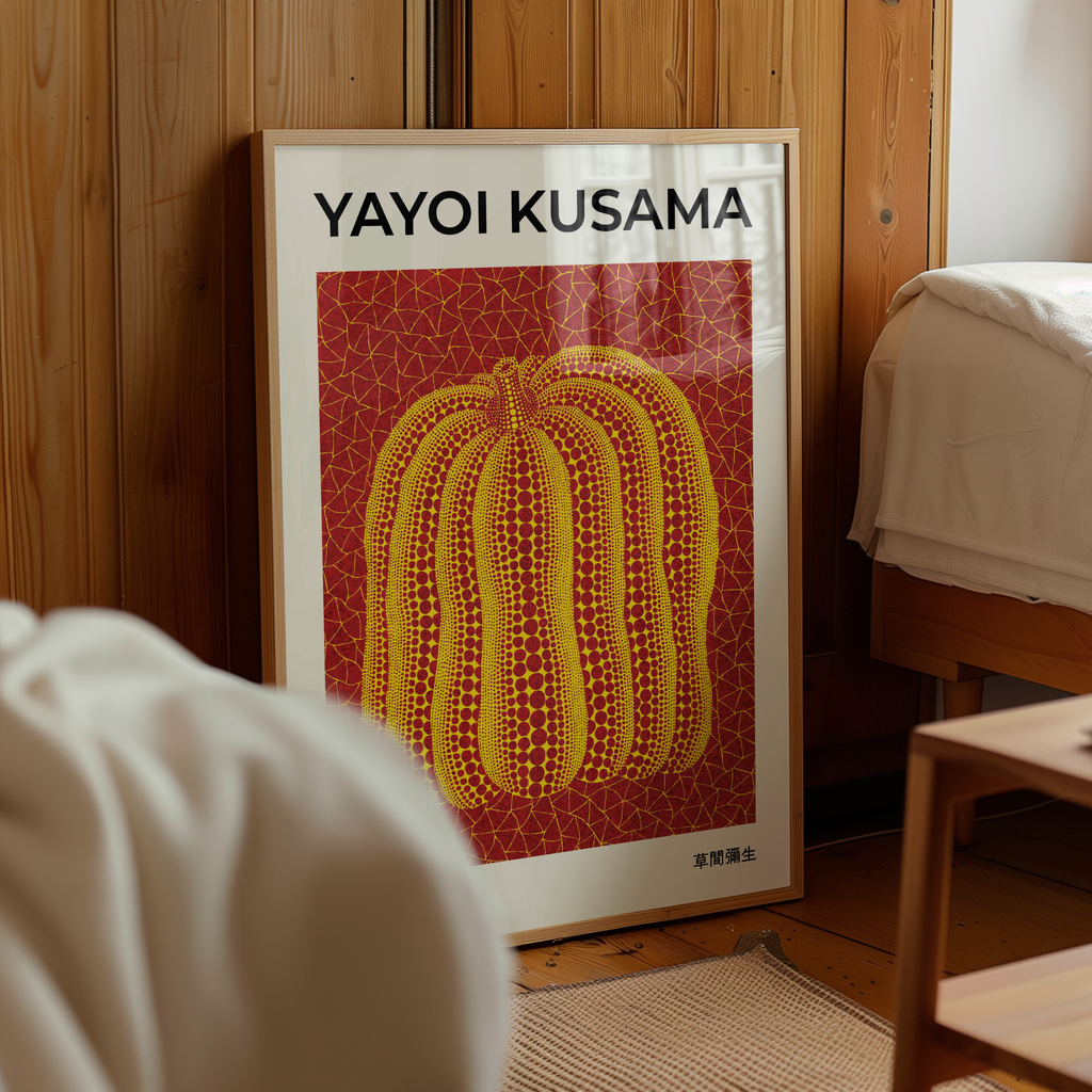 Yayoi Kusama Pumpkin 1990 – affisch med stilfullt motiv från Bozetto i hög kvalitet