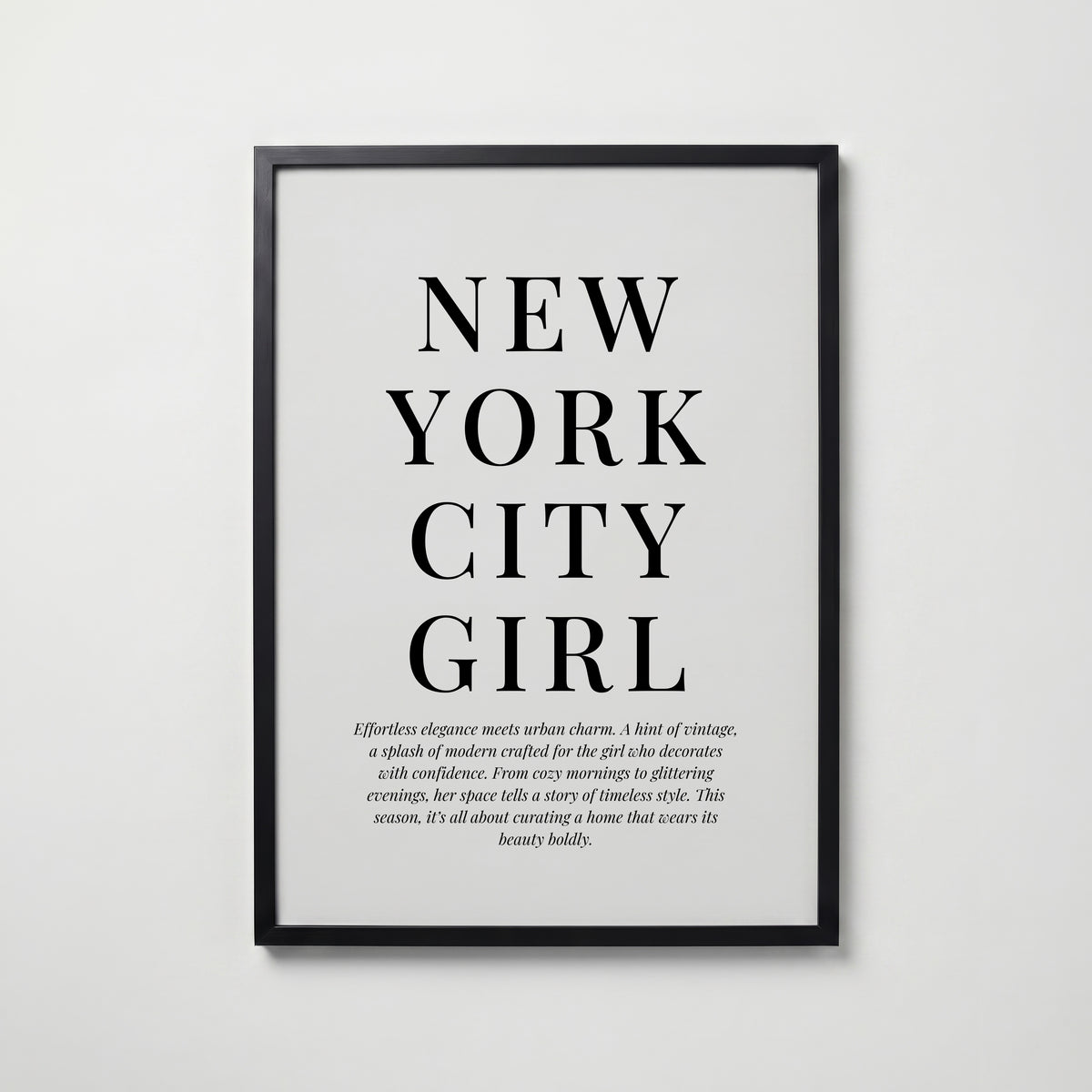 City Girl Editorial Poster – svart ram