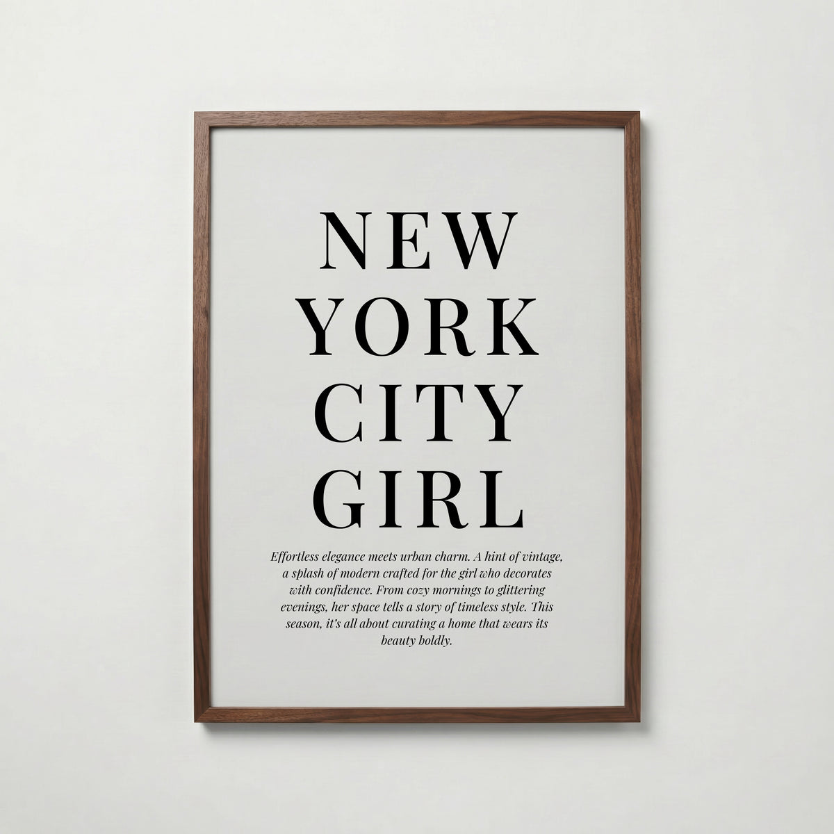 City Girl Editorial Poster – valnötsram