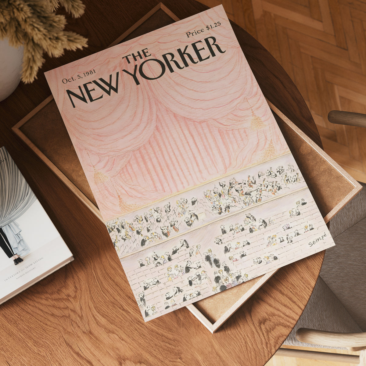New Yorker Grand Curtain – affisch med stilfullt motiv från Bozetto i hög kvalitet