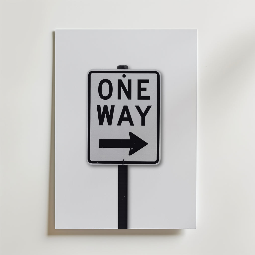 One Way Sign Poster – canvas utan passepartout