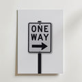 One Way Sign Poster – canvas utan passepartout