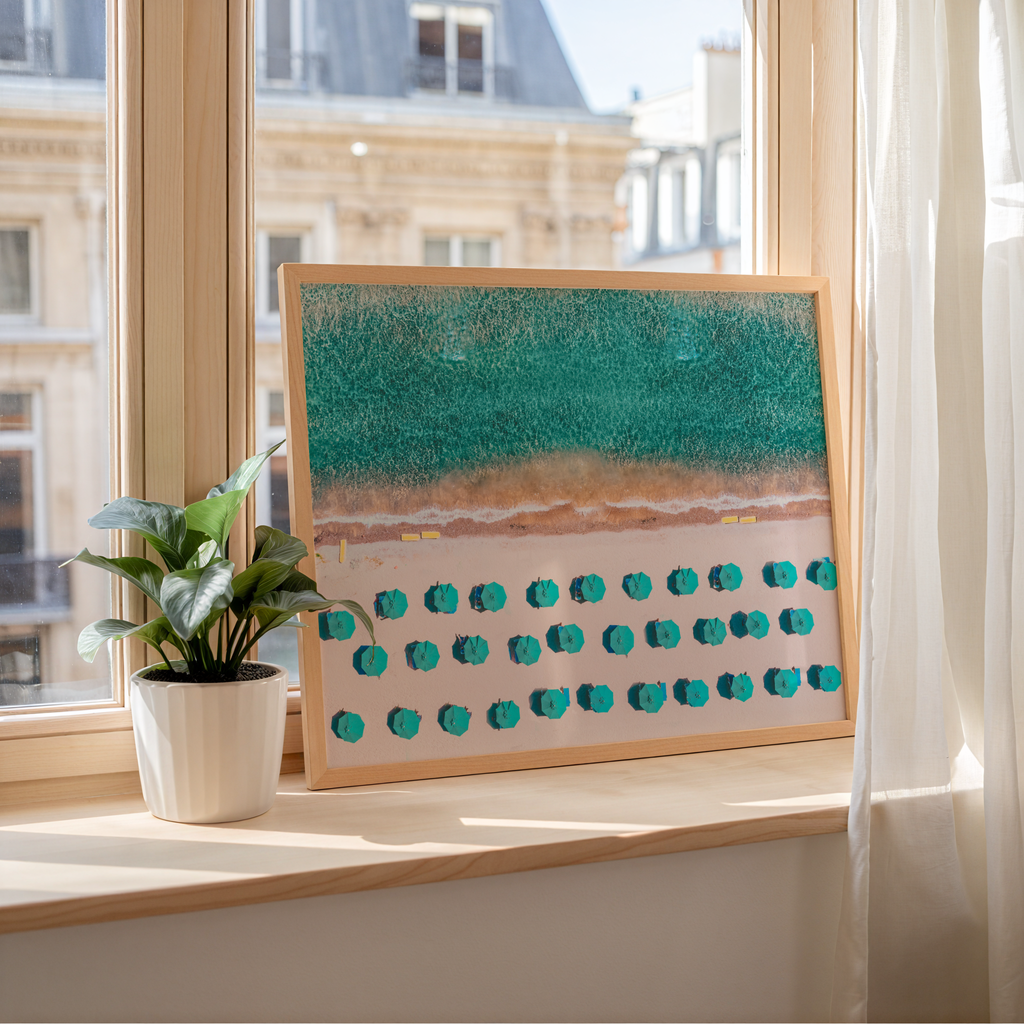 Turquoise Sunshade Coast – affisch med stilfullt motiv från Bozetto i hög kvalitet