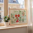 Elsa Beskow Jordgubbens folk – affisch med stilfullt motiv från Bozetto i hög kvalitet