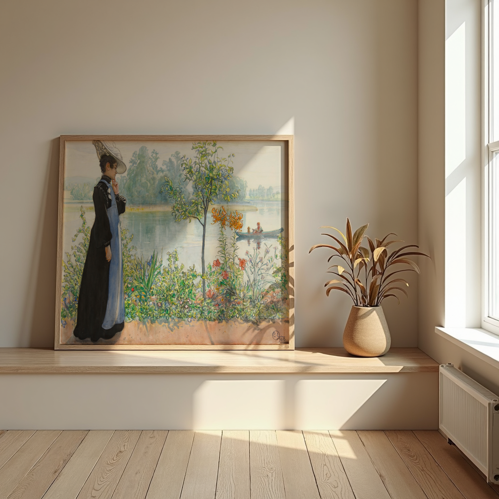 Carl Larsson Karin by the poster visualiserad på vägg – från Bozetto i hög kvalitet