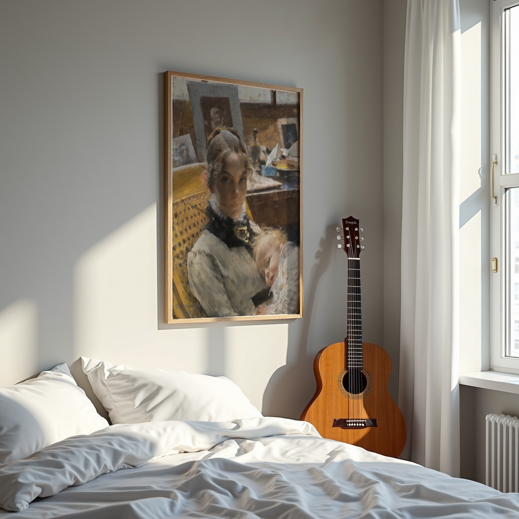 Carl Larsson Wife and their poster visualiserad på vägg – från Bozetto i hög kvalitet