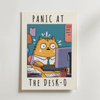 Corporate Panic Cat – stilfullt konsttryck från Bozetto, tryckt på matt finpapper