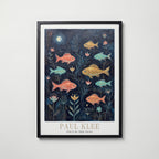 Paul Klee Fish in the Night Garden Poster – svart ram