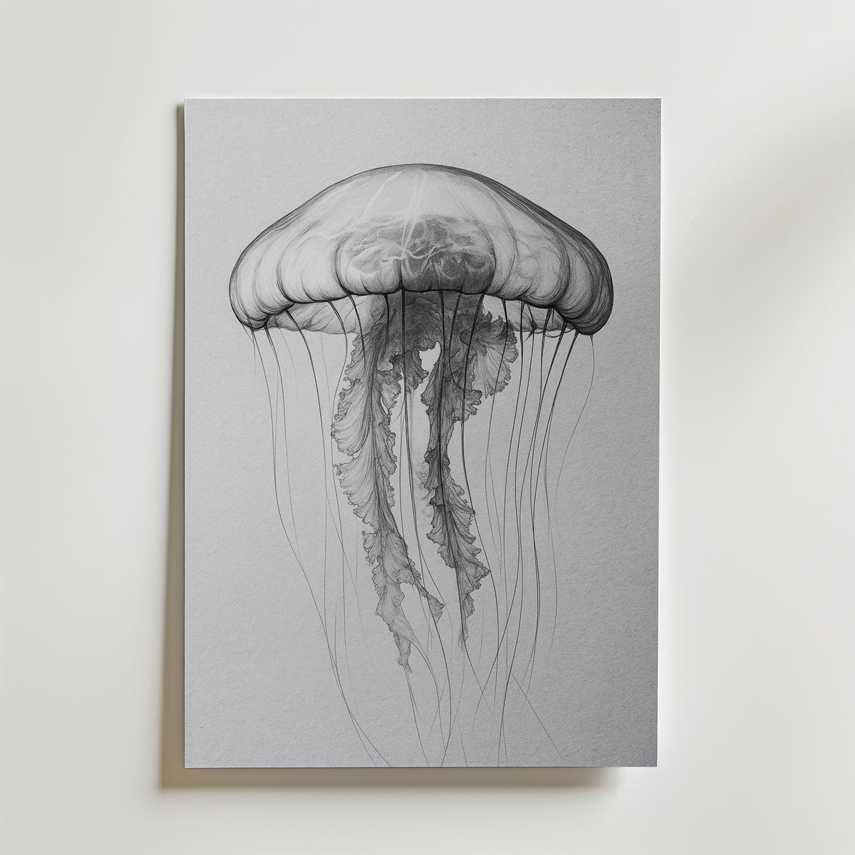Drifting Jellyfish Sketch Poster – canvas utan passepartout