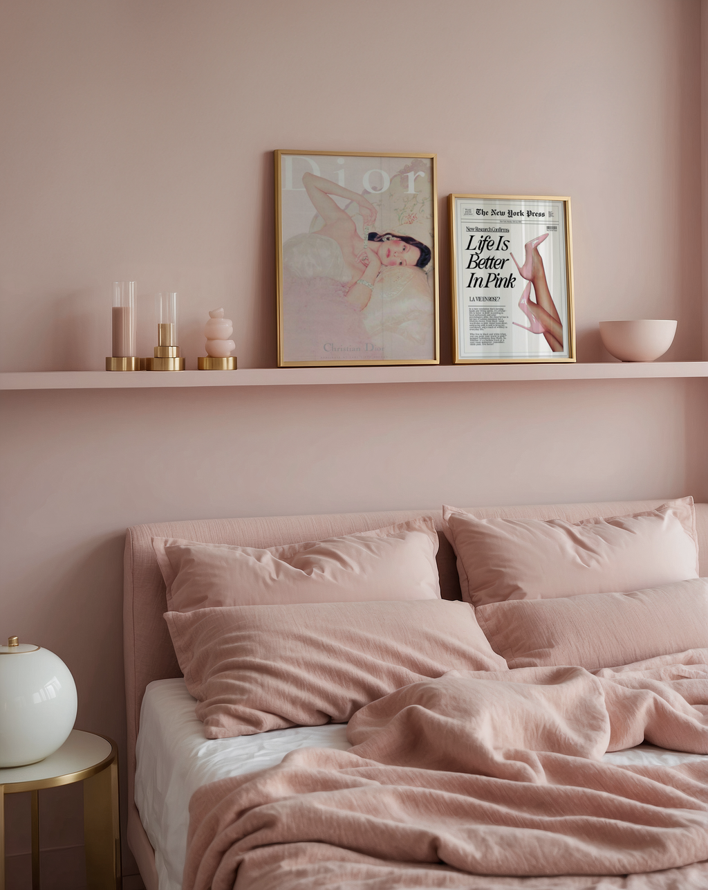 Bundle 2-pack Parisian Elegance visualiserad i interiör – postercollection hos Bozetto