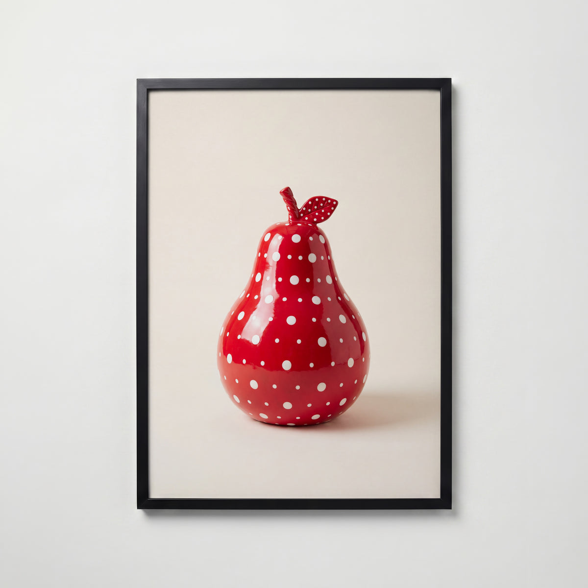 Polka Dot Pear Poster – svart ram