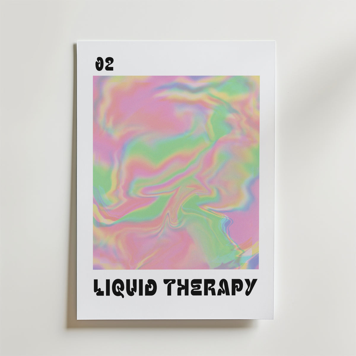 Storleksguide för Liquid Therapy Pastel Swirl – affisch från Bozetto i hög kvalitet
