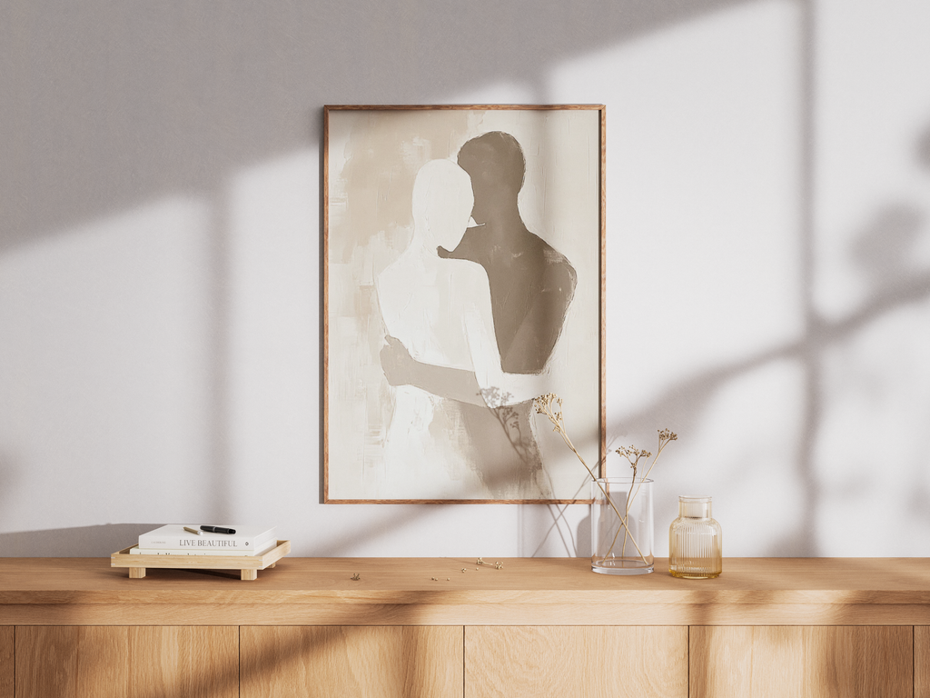 Väggmockup av Abstract Love No.2 affisch på ljus vägg – Bozetto konsttryck – nr 3