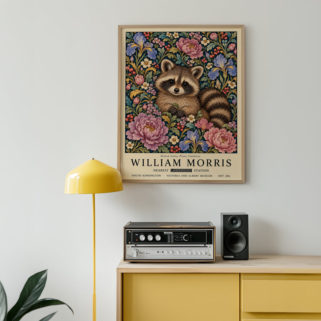 William Morris Masked Raccoon Poster – i rum 1