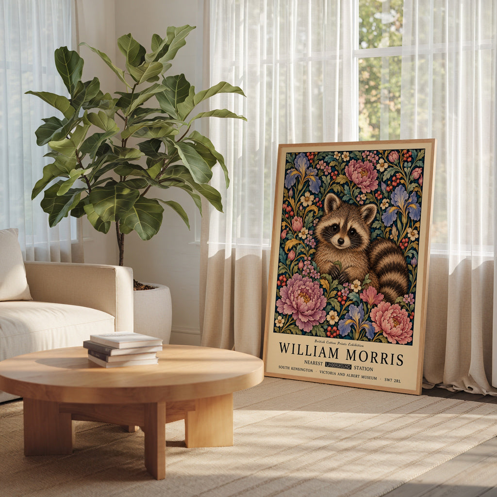 William Morris Masked Raccoon Poster – i rum 5