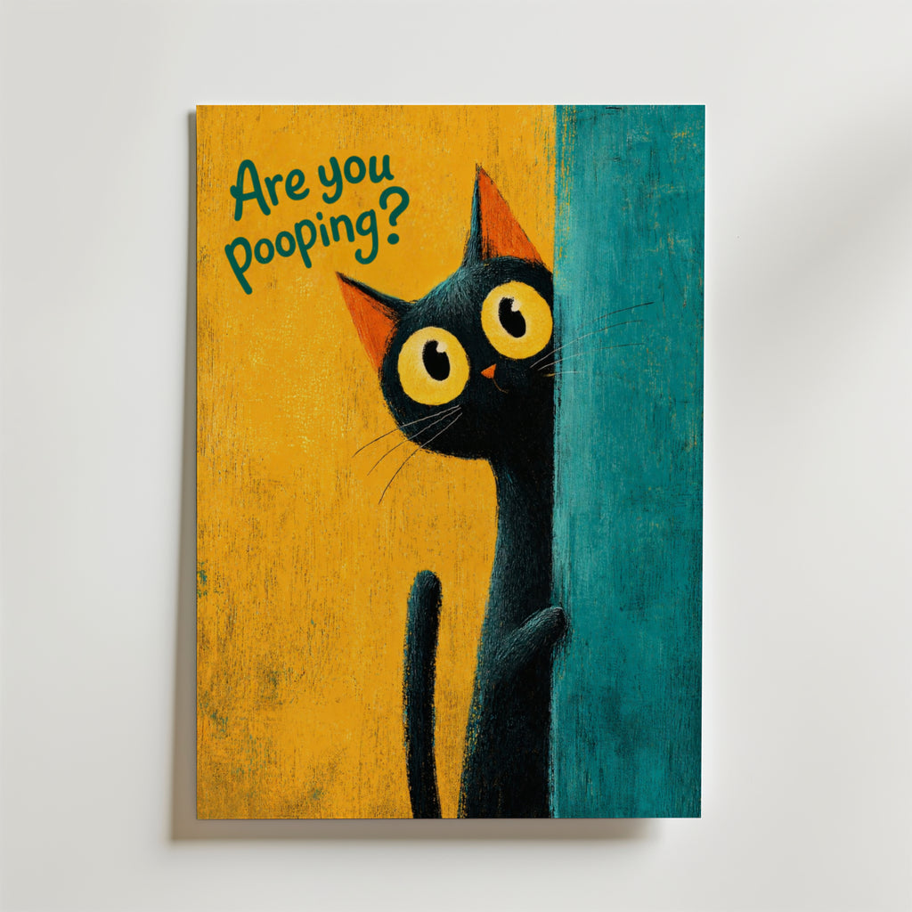 Bundle 4-pack Cat Rules & Bathroom Humor – kuraterad postercollection som lyfter hemmet hos Bozetto