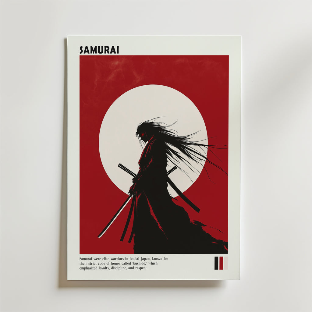 Samurai Warrior – stilfullt konsttryck från Bozetto, tryckt på matt finpapper i hög tryckkvalitet