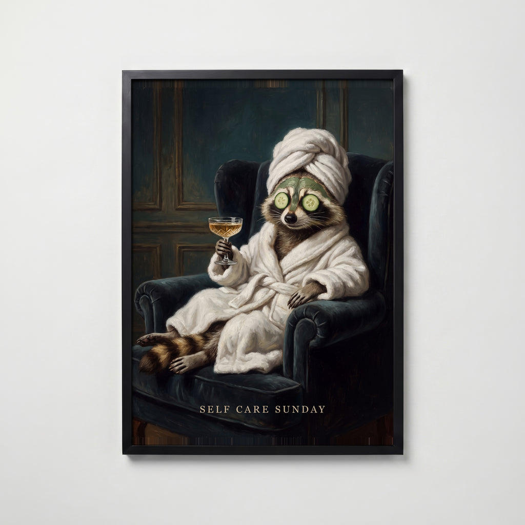 Self Care Sunday Poster – svart ram