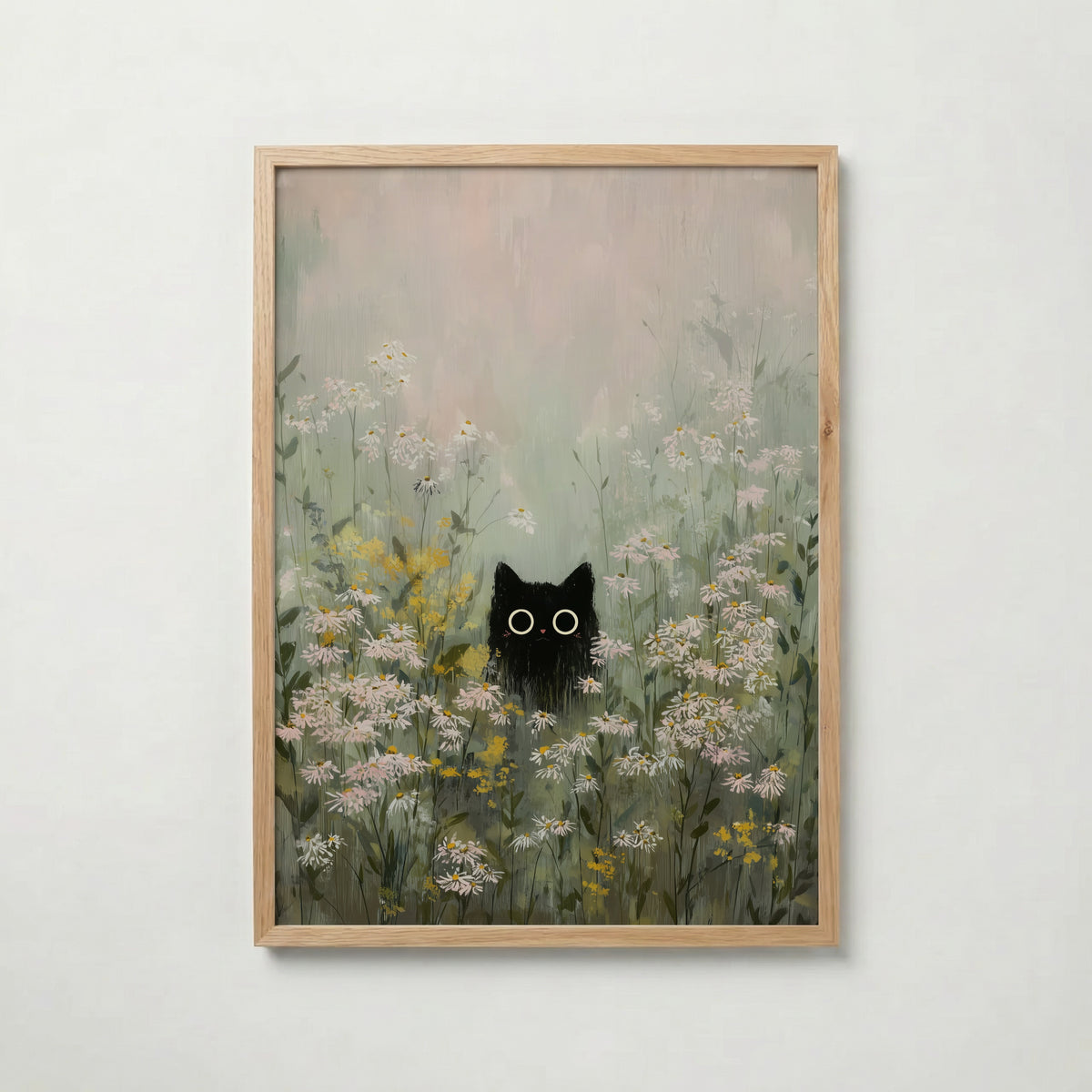 Silent Meadow Cat poster visad rakt fram – Bozetto affisch i hög tryckkvalitet i hög tryckkvalitet
