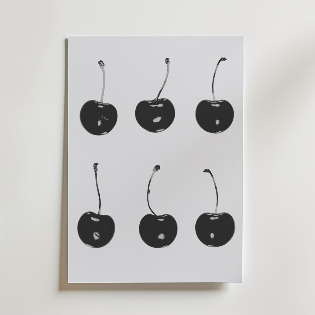 Six Black Cherries Poster – canvas utan passepartout