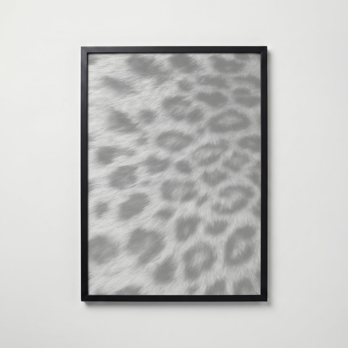 Frosted Leopard Fur Poster – svart ram