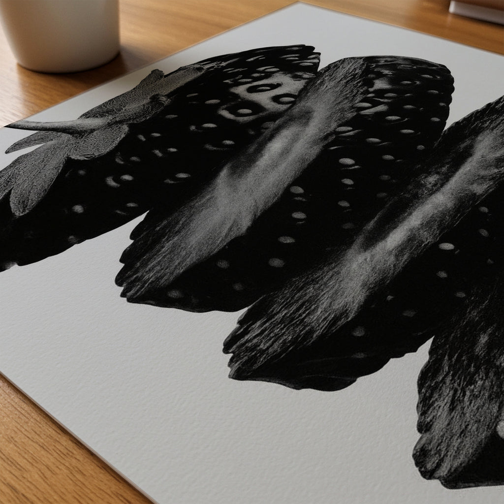 Noir Berry Stack Poster – närbild på papper