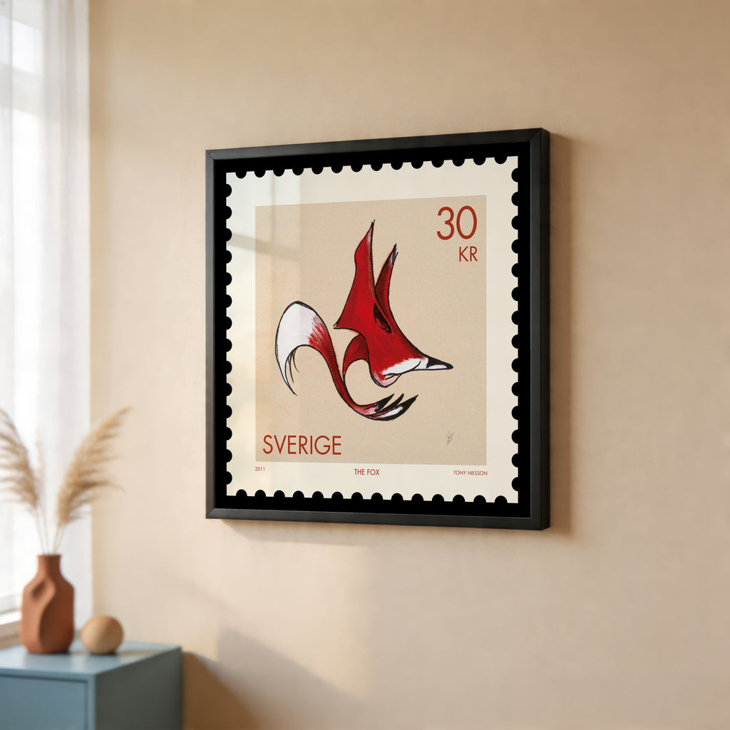 The Fox – Tony Nilsson – stilfullt konsttryck från Bozetto, tryckt på matt finpapper