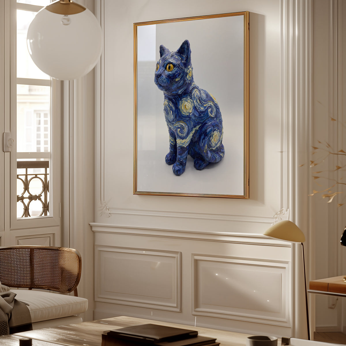 Starry Night Cat Sculpture Poster – i rum 2