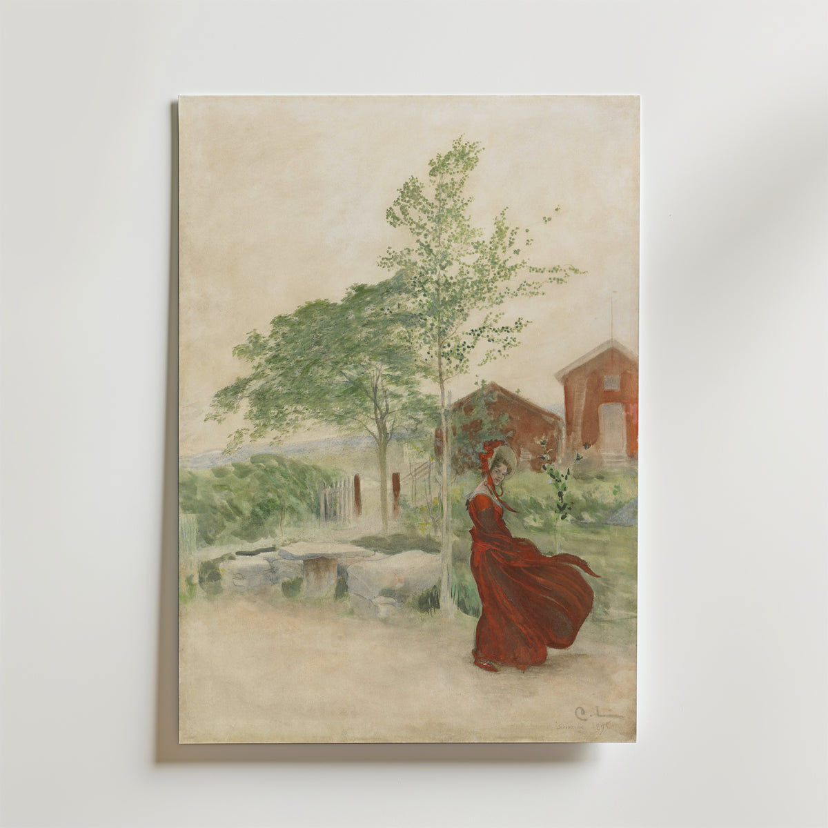 Carl Larsson Stina 1895 – stilfullt konsttryck från Bozetto, tryckt på matt finpapper