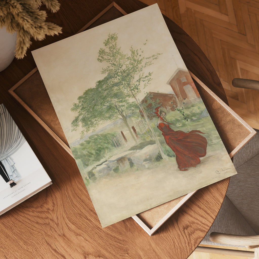 Carl Larsson Stina 1895 poster visad rakt fram – Bozetto affisch i hög tryckkvalitet