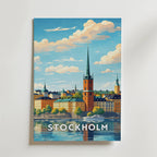 Storleksjämförelse för Stockholm Reflections affisch – Bozetto erbjuder flera format