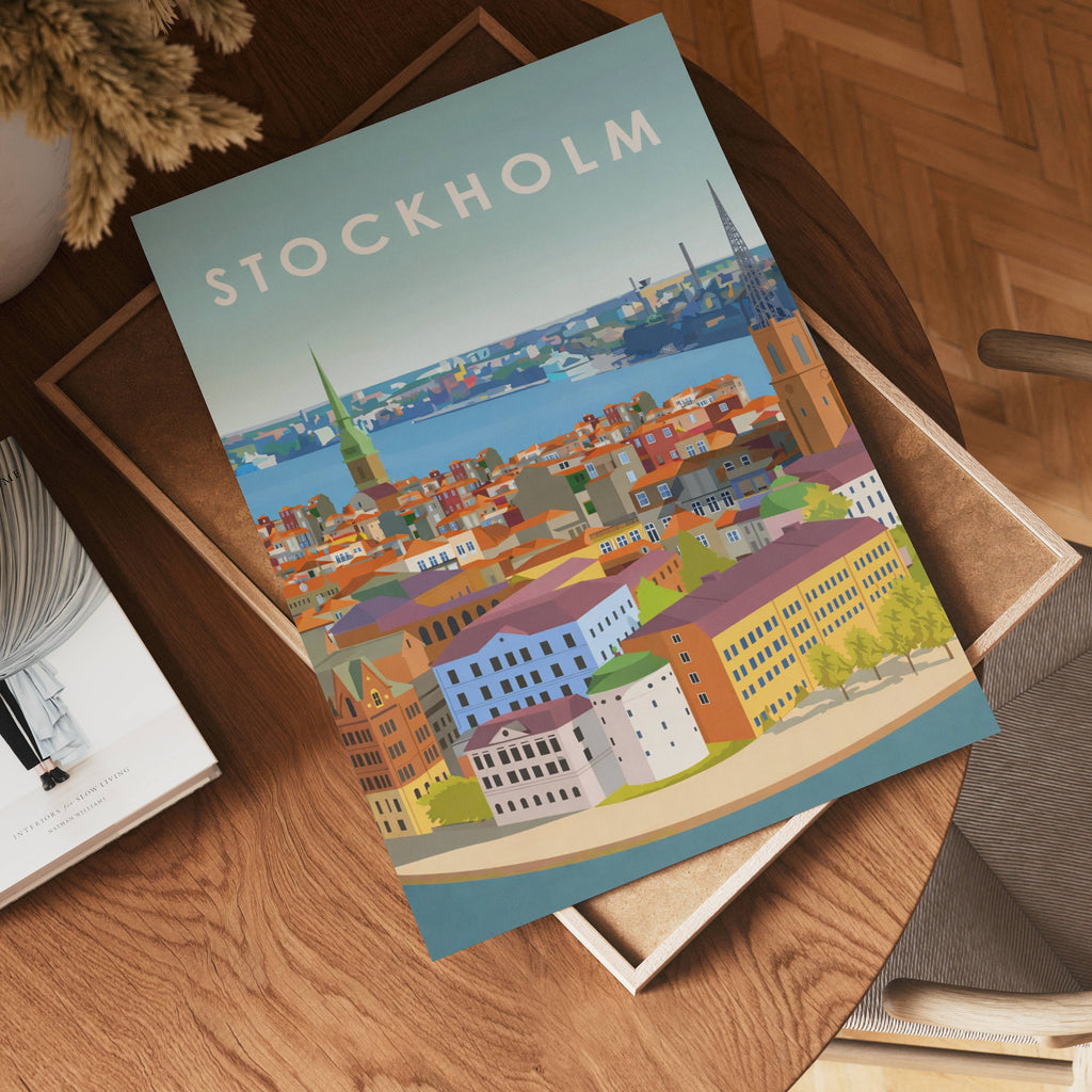 Stockholm Cityscape poster i olika storlekar – köp enkelt hos Bozetto i hög kvalitet