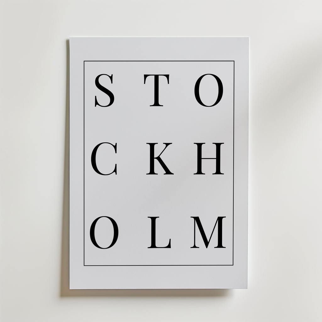 Stockholm Versaler Poster – canvas utan passepartout