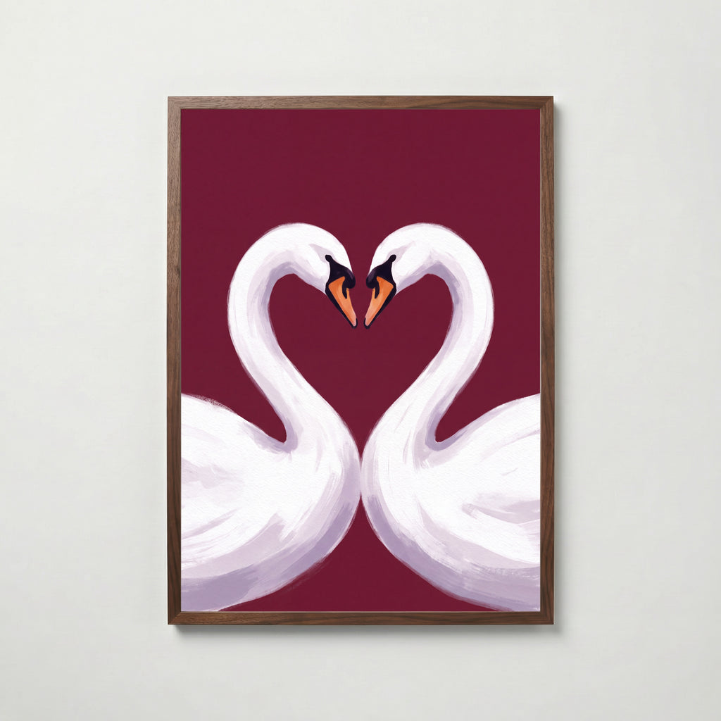 Swan Love Poster – valnötsram