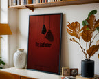 The Godfather poster visualiserad på vägg – se rätt storlek med mockup från Bozetto