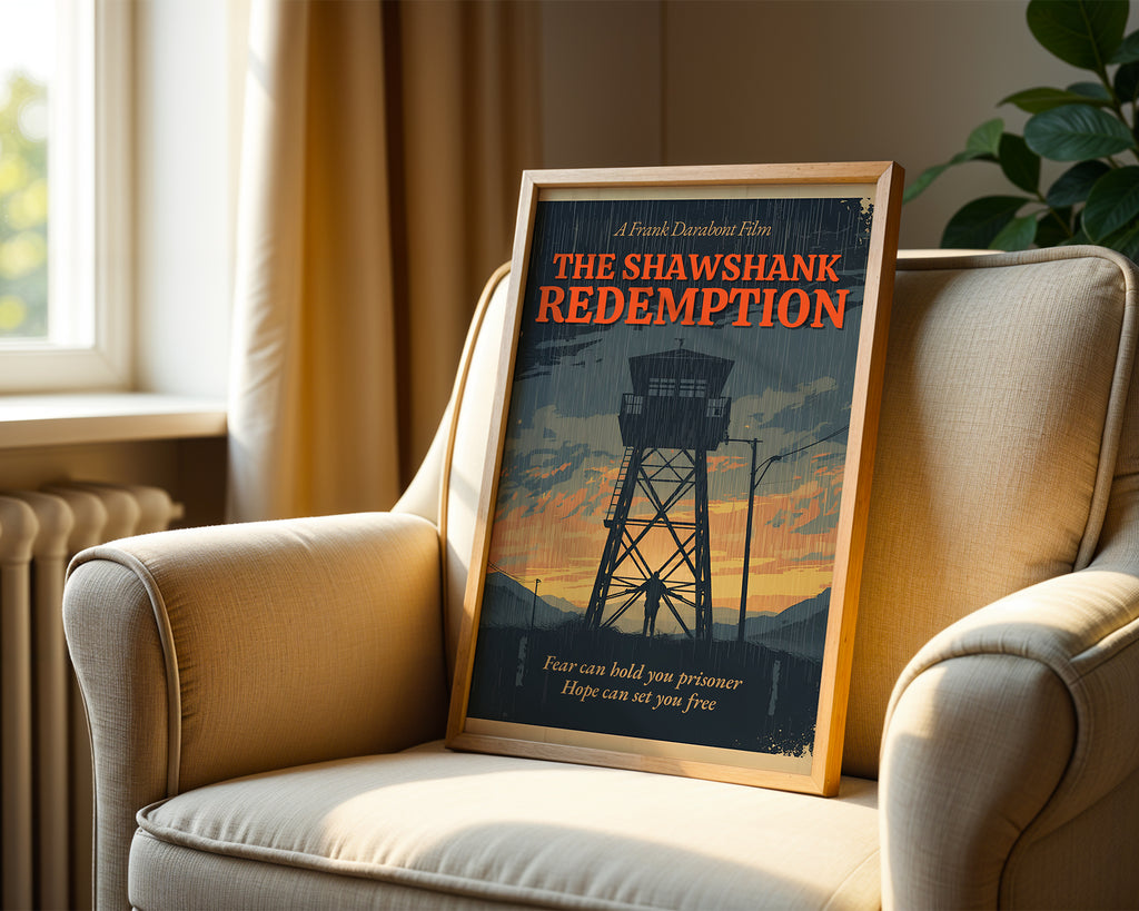 The Shawshank Redemption poster visualiserad på vägg – från Bozetto i hög kvalitet