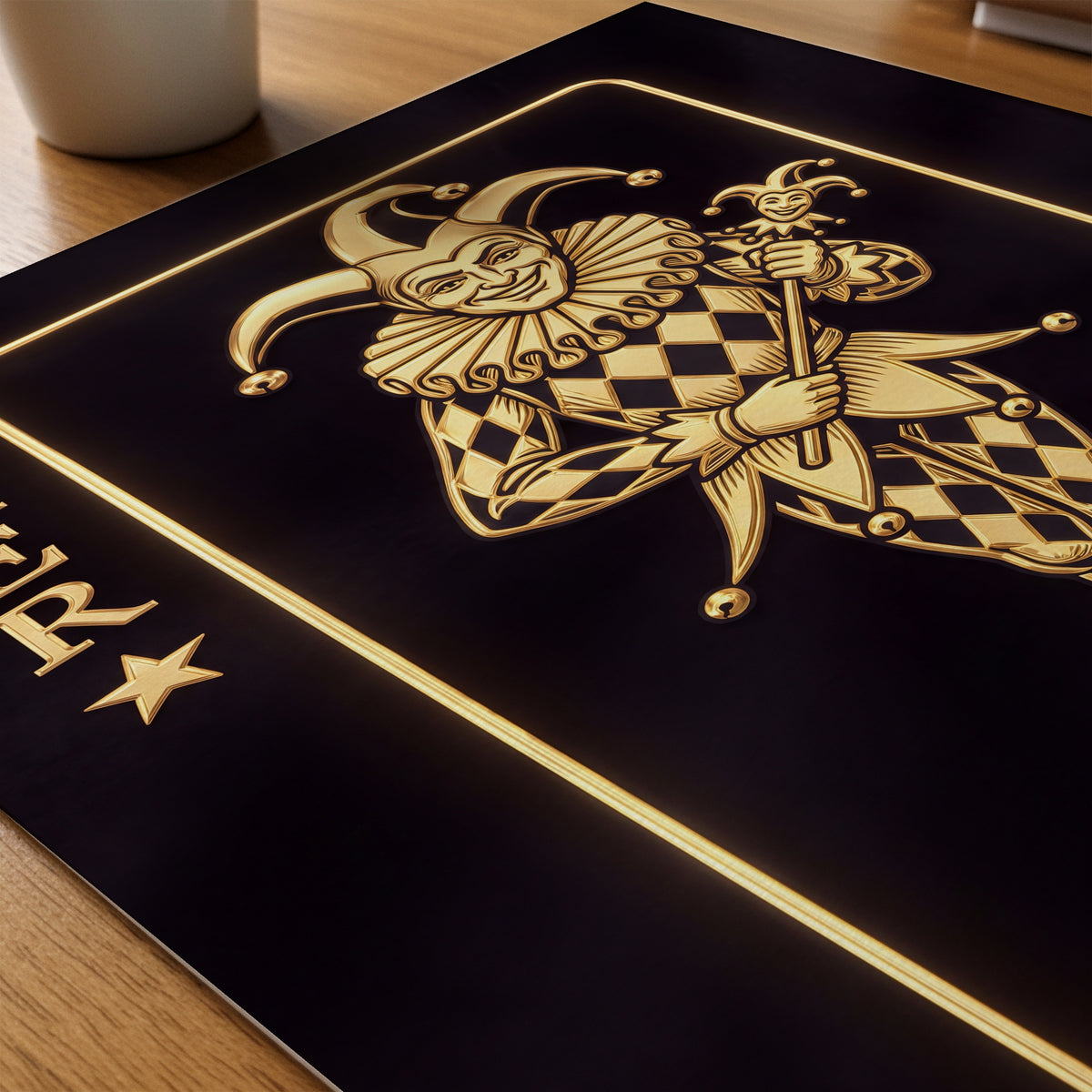 The Golden Joker Poster – närbild på papper