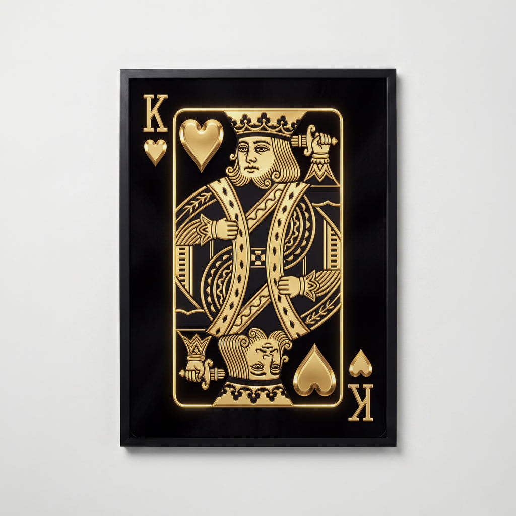 The Golden King of Hearts Poster – svart ram