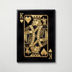 The Golden King of Hearts Poster – svart ram