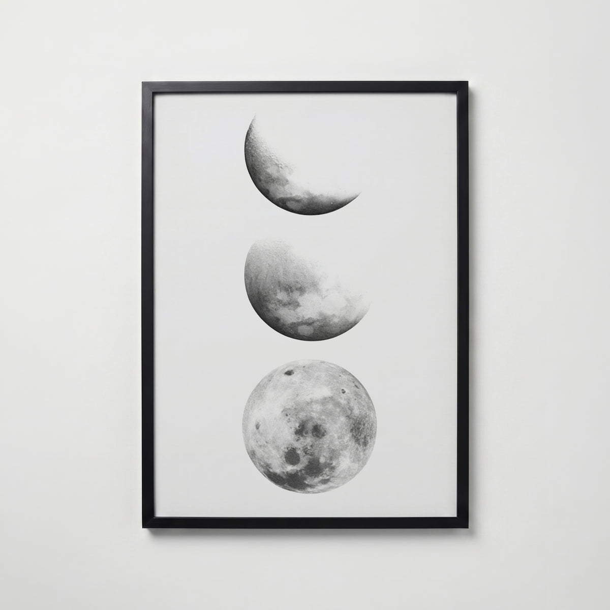 Waxing Moon Trio Poster – svart ram