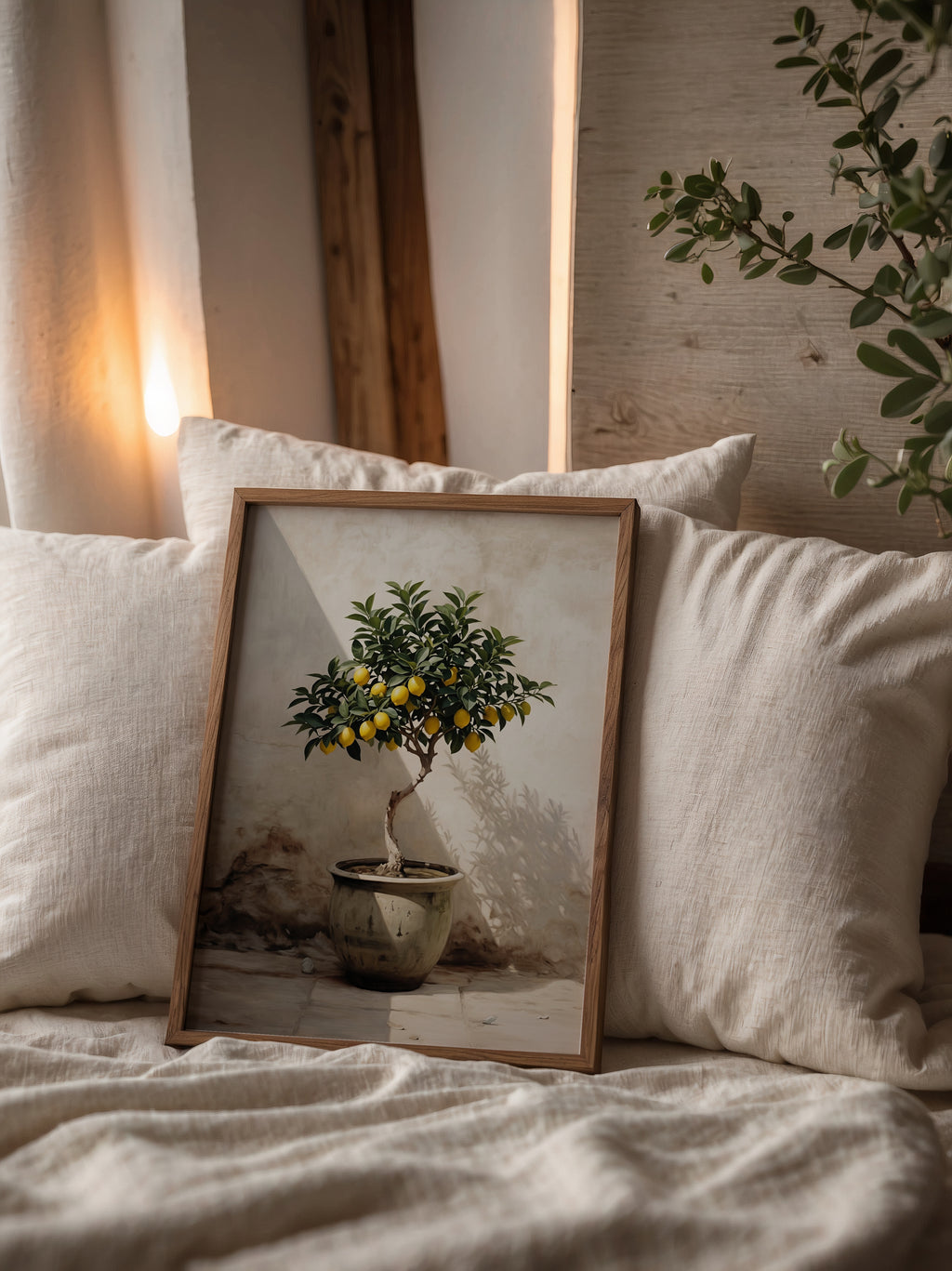 Tuscan Lemon Poster i rumskomposition med ekram