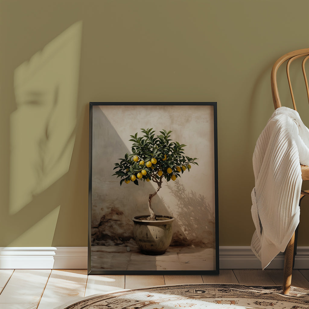 Tuscan Lemon Poster med svart ram