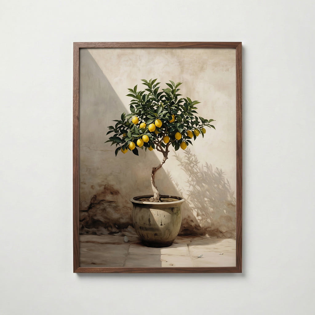 Tuscan Lemon Poster i vardagsrumsmiljö
