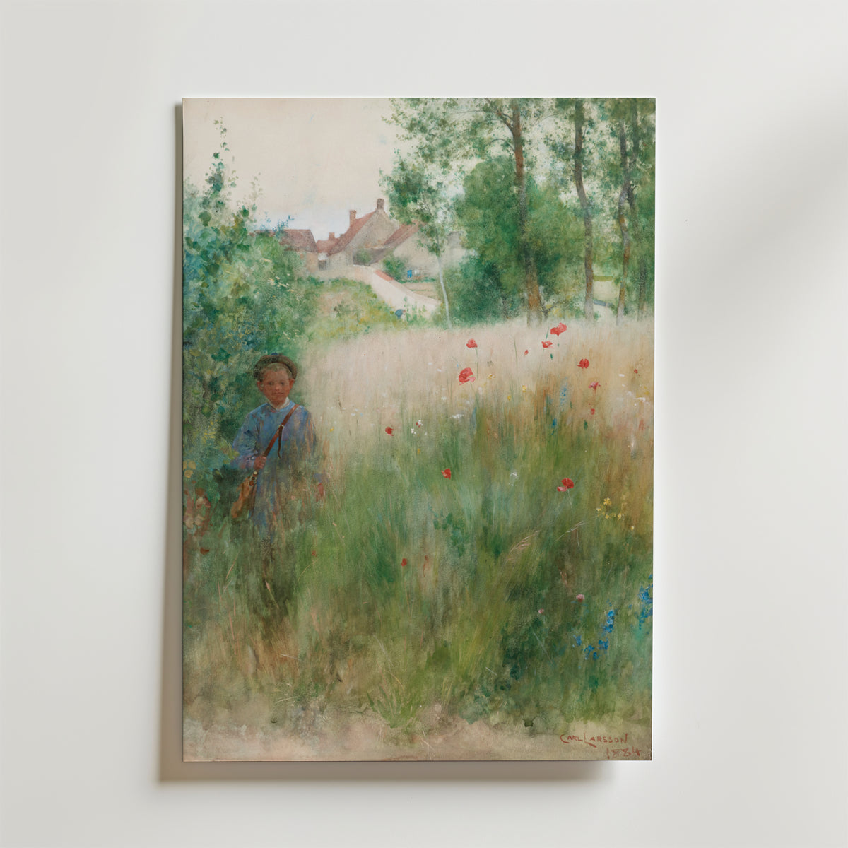 Carl Larsson Vallmor 1884 – stilfullt konsttryck från Bozetto, tryckt på matt finpapper