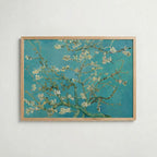 Vincent Van Gogh Almond Blossom 1890 affisch i ljus ekram med naturligt träutseende – Bozetto