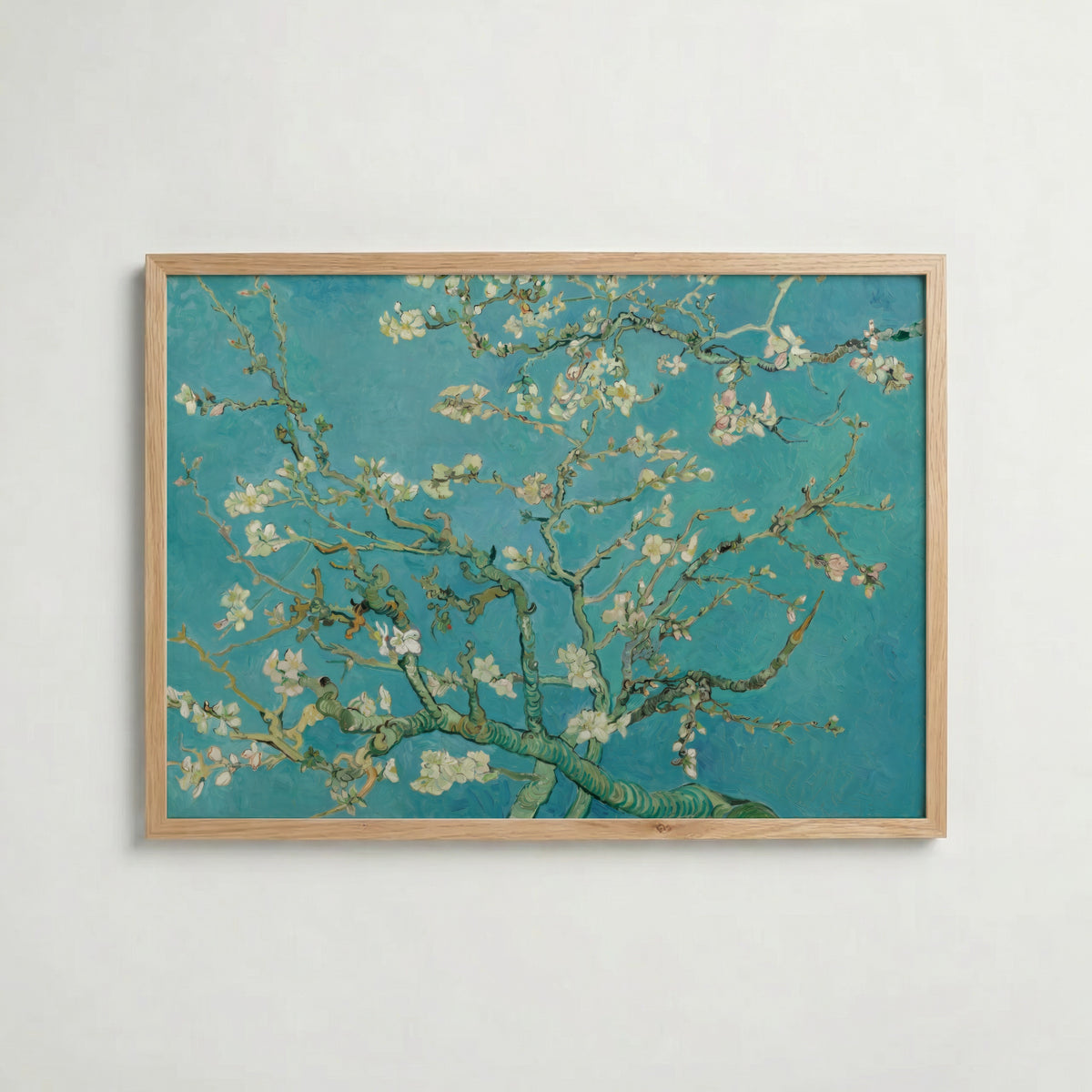 Vincent Van Gogh Almond Blossom 1890 affisch i ljus ekram med naturligt träutseende – Bozetto