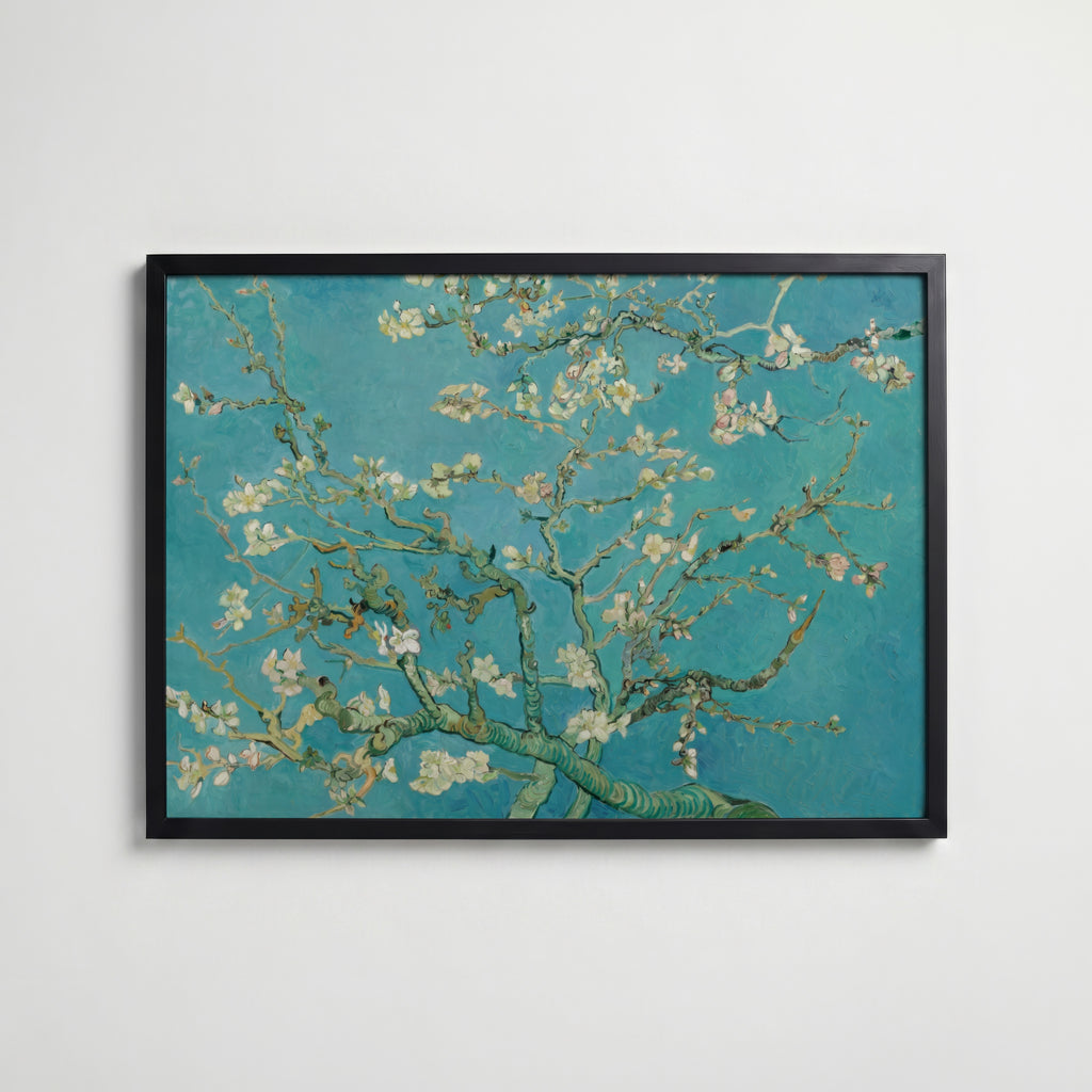 Vincent Van Gogh Almond Blossom 1890 affisch i modern svart ram – stark kontrast och stil, Bozetto
