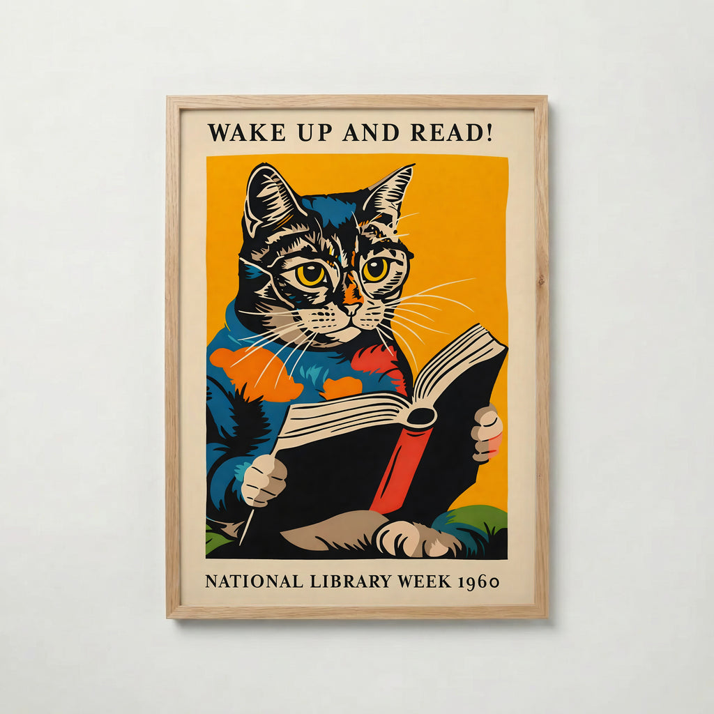 Wake Up and Read poster visad rakt fram – Bozetto affisch i hög tryckkvalitet i hög tryckkvalitet